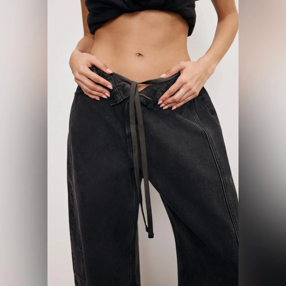 Good American extreme BARREL Women's Black Jeans - Picture 3 of 3